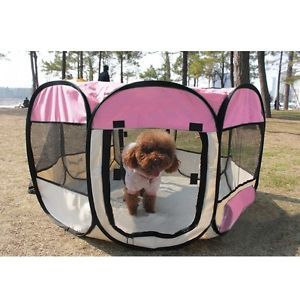 2 Door Soft Pet Playpen Exercise Cage Dog Puppy Kennel Pig Run Tent