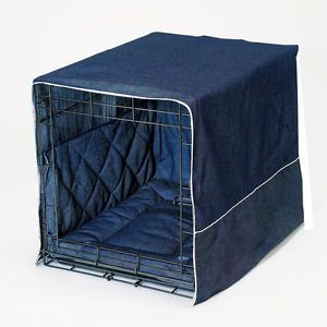 Pet Dreams Denim 36" Dog Pet Puppy Wire Crate Cage Training Cover Bed Bumper Pad