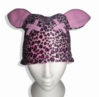 Bear Bunny Kitty Cat Ears Emo Gothic Pink Leopard Print Kawaii Cosplay Hat New