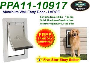 PetSafe Large Premium Wall Mount Aluminum Pet Dog Cat Door PPA11 10917