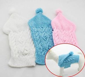 Dog Sweaters Pet Clothes Hand Knitted Knitting Winter Sweater Hoodies 3 Colors