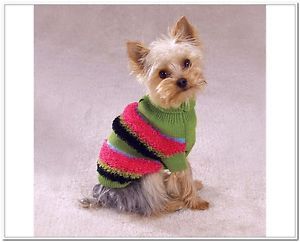 East Side Collection Fuzzy Striped Multi Colored Dog Sweater Limited Sizes