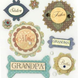 K Company Dimensional Scrapbook Stickers Family Members Names Heritage Ancestry