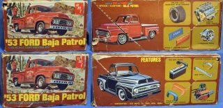 AMT 53 Ford Baja Patrol Pickup Truck 1 25 Scale Plastic Model Kit Vintage 1969