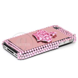 Crystallized Rhinestone Juicy Pink Crown iPhone 4 Case