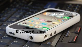 Protective Bumper Case for Apple iPhone 4G 4S Metal Button White Easy Snap On