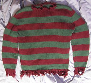 Freddy Krueger vs Jason Style Sweater Heavy Hand Made Custom RARE One of A Kind