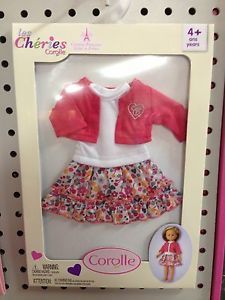 Les Cheries Corolle Baby Doll Clothing Outfit Accessories Flowered Skirt Set 13"