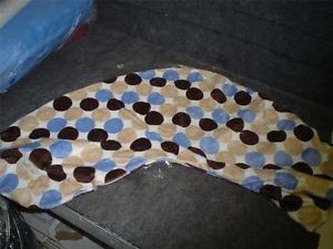 Posh and Plush "L" Shape Nuring Pillow Cover Blue Brown Lt Brown Polka Dot
