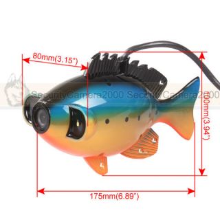 600TVL 1 3"CMOS Fish Shape Underwater Color 20M Fishing Camera 2pcs 3W White LED