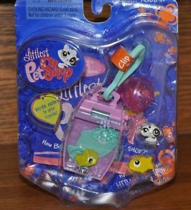 LPS Littlest Pet Shop Tiniest Kitty Pet Fish Erasers Paper Clip N Go Case New