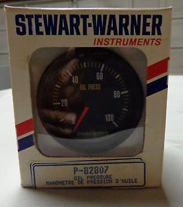 Vtg Deadstock Stewart Warner Instruments Oil Pressure Guage P 82807