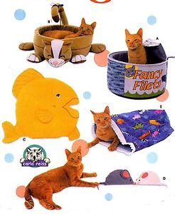 OOP Pet Cat Beds Fish Mouse Mice Pillows Sack Sewing Pattern Simplicity 5233