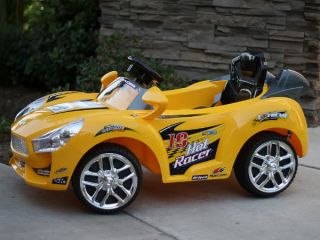 Yellow Hot Racer Kids Electric Power Ride on Car  RC Remote Sport Wheels