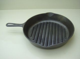 Vintage Wagner Ware Sidney Angus Grill Ridged Cast Iron Broiler Skillet Fry Pan