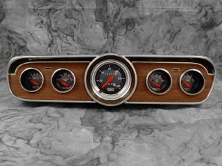 65 66 Mustang Billet Aluminum Adapter Panels w Auto Meter Designer Black Gauges