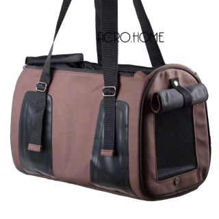 18" Canvas Pet Dog Cat Bag Hook Carrier Crate Hand Carry Brown Travelling D301