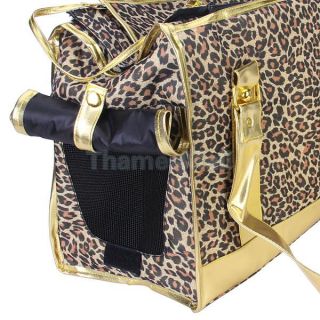 Portable Pet Dog Cat Carrier Tote Leopard Shoulder Bag for Travel Outing Picnic