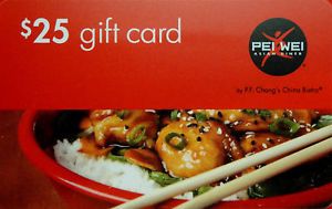 Pei Wei Gift Card Collectible No Value