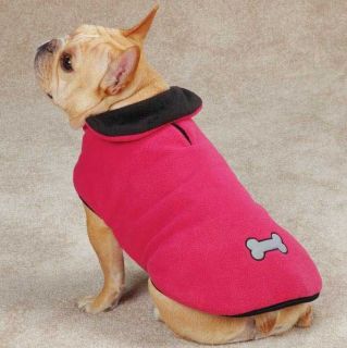 Dog Thermal Reflective Fleece Coat Jacket Reversible Raspberry Winter Pet Warm