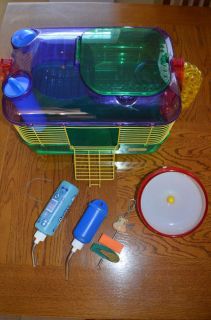 Hamster Cage Super Pet Critter Trail w 2 Extra Water Bottles A Quiet Wheel
