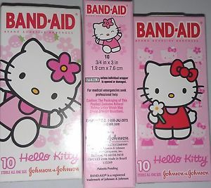 Hello Kitty Band Aid Bandages Girl Pink Travel Diaper Bag Size 3 10 Ct Boxes