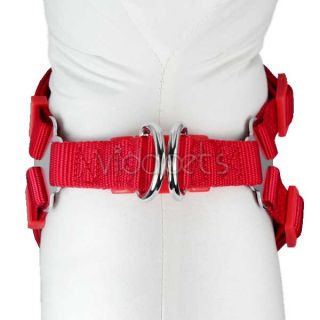 14 20" Girth Red Doggie Nylon Comfort Dog Harness Collar M Medium 4 ft Leash