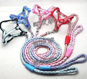 Dog Harness with Leash Lead for Small Medium Dogs Quality Sew Nylon Harness Set