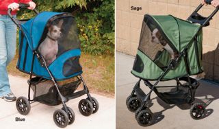 New Pet Carrier Happy Trails Dog Stroller Sage Green Folds 4 Easy Storage 32787