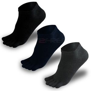 3 Pair New Mid Ankle Antibacterial Health Five Finger Toe Foot Care Cotton Socks