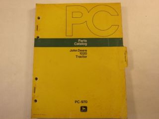 Genuine John Deere 1020 Tractor Parts Catalog Manual