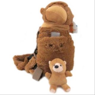 Brown Monkey Kid Safety Backpack Harness Leash