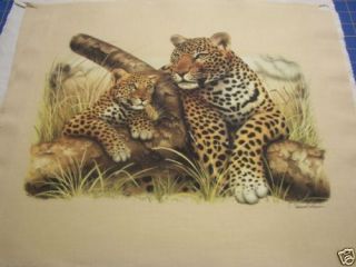 Leopard Cheetah Jaguar Cubs Jungle Animals Handmade Fabric Throw Pillow