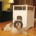 New Indoor Dog Crate House White Night Stand End Table