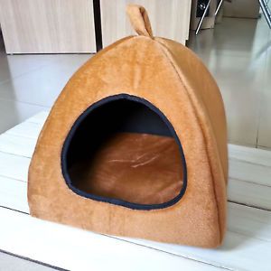 New Warm Small Soft Pet Dog Cat Bed Indoor House Kennel Nest with Plush Mat Pad