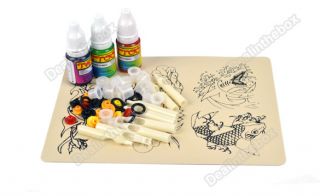 Complete Tattoo Beginner Kit Machine 1 Gun Needles Inks Supply Set Equipment New