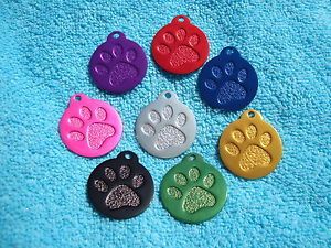 Paw Engraved Pet ID Tags Dog Cat Horse Tags