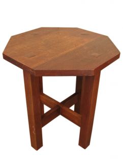 Small L JG Stickley Hexagon Table or Plant Stand F8247