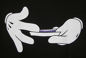 Mickey Mouse Hands T Shirt Rolling Joint Purple Kush Tee Adult Mens s XL New