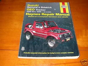 1986 90 1996 Suzuki Samurai Sidekick Geo Tracker Haynes Service Repair Manual