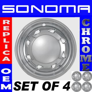 4 PC Set 94 04 Chevy S10 GMC Sonoma 15" Chrome Wheel Skins Hubcaps Covers
