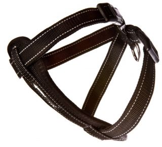 Ezy Dog Chest Plate Harness Black Seat Belt Restraint with Reflective Stitching