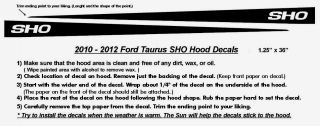 2010 2011 2012 Ford Taurus Sho Hood Decals Stripe 10 11