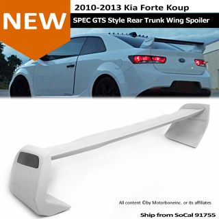 For 10 13 Kia Forte Koup Spec GTS Style Rear Trunk Wing Spoiler Unpainted Gray