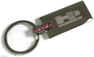 Hummer H3 Pink Crystal Rhinestone Key Fob Authentic Logo Key Chain Key Ring
