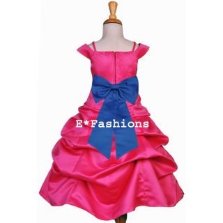 FUCHSIA PINK ROYAL BLUE BRIDESMAID FLOWER GIRL DRESS 4 5 6 7 8 9 10 11 12 13 14