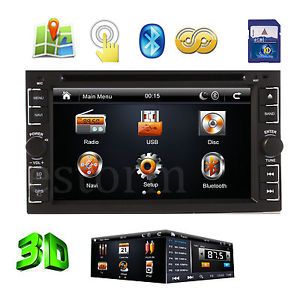HD 6 2" LCD Car DVD GPS Player Stereo System Bluetooth Radio Aux Sub ARM11 2 DIN