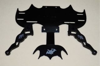 Ml Bat Batman Universal Chrome Motorcycle motorbike License Plate Frame Black