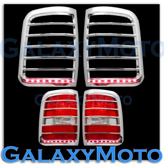 04 08 Ford F150 Chrome Styleside Taillight Tail Light Trim Bezel Red LED Cover