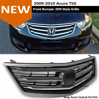 09 10 Acura TSX Front Bumper Chrome Black Grille Hood Bumper Luxury JDM Style